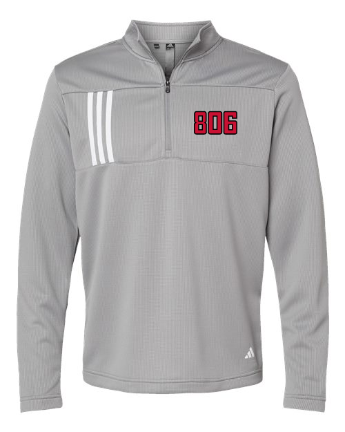 Load image into Gallery viewer, 806 Adidas 3 Stripes Double-Knit Quarter-Zip Pullover
