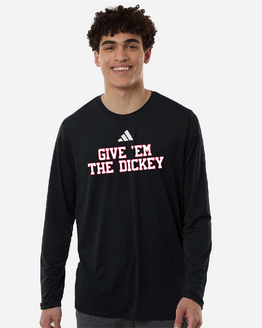 GIVE 'EM THE DICKEY Adidas Pregame Long Sleeve Dry Fit T-Shirt