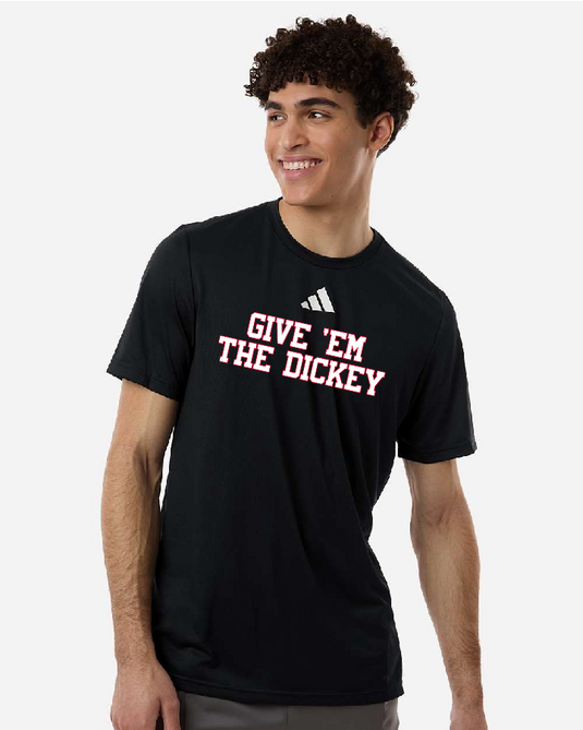 GIVE 'EM THE DICKEY Adidas Pregame Short Sleeve Dry Fit T-Shirt