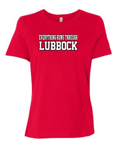 Load image into Gallery viewer, Everything Runs Through Lubbock Women&#39;s T-Shirt
