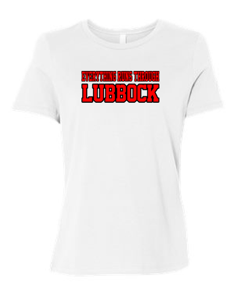 Load image into Gallery viewer, Everything Runs Through Lubbock Women&#39;s T-Shirt
