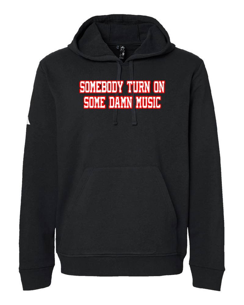 Load image into Gallery viewer, TURN ON SOME DAMN MUSIC Adidas Fleece Hoodie
