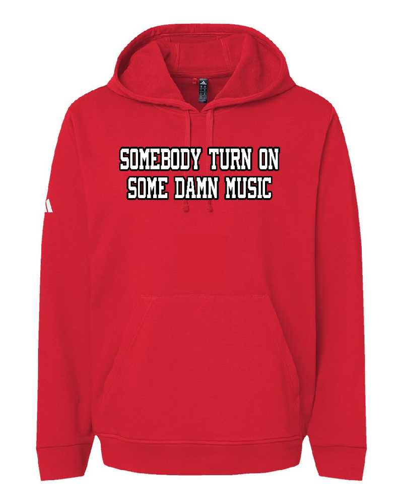 Load image into Gallery viewer, TURN ON SOME DAMN MUSIC Adidas Fleece Hoodie
