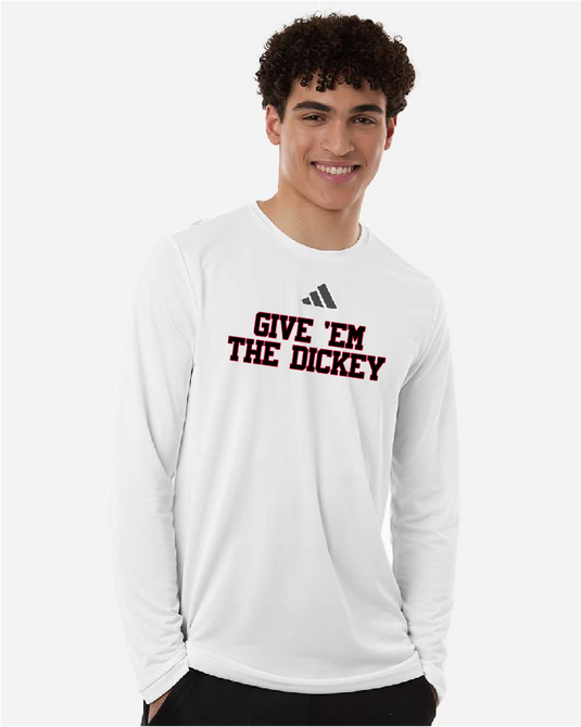 GIVE 'EM THE DICKEY Adidas Pregame Long Sleeve Dry Fit T-Shirt