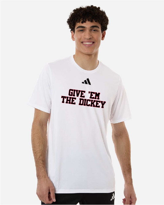 GIVE 'EM THE DICKEY Adidas Pregame Short Sleeve Dry Fit T-Shirt